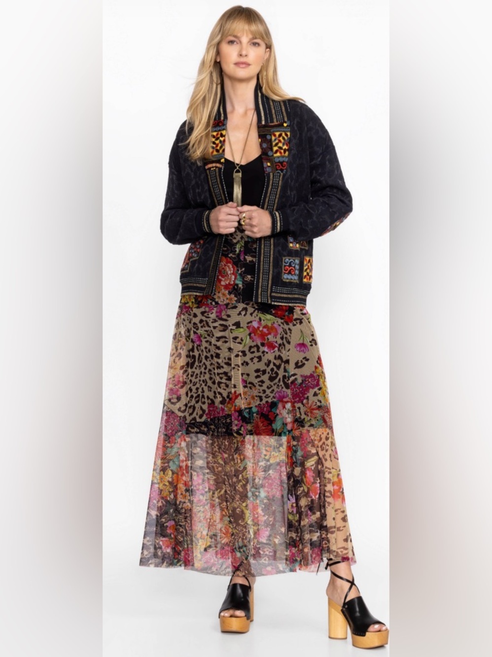 Johnny Was Mazzy Patchwork Skirt